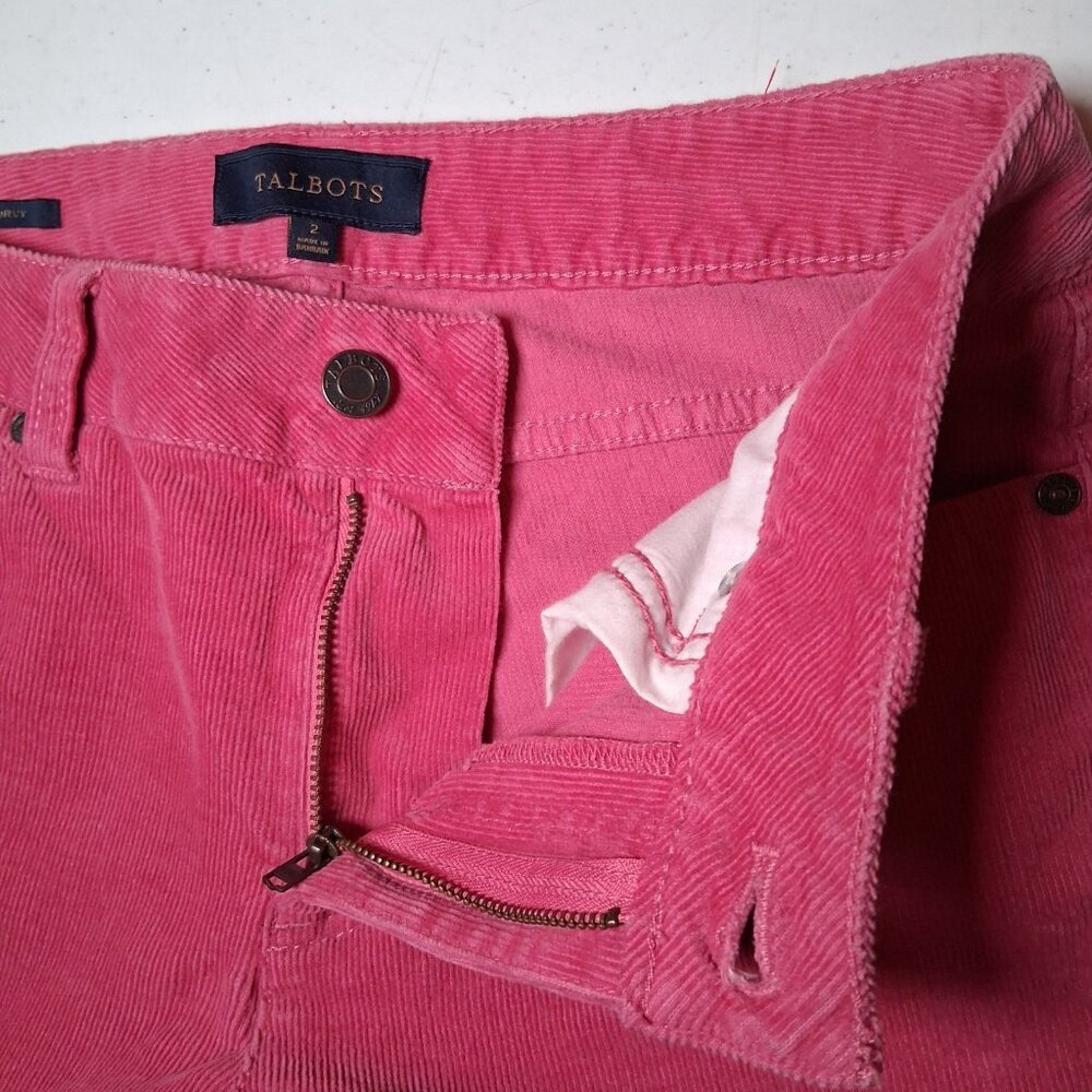Talbots Corduroy Pants Women Size 2 Curvy Pink Rose Classic Corduroys BH684 - Picture 11 of 13